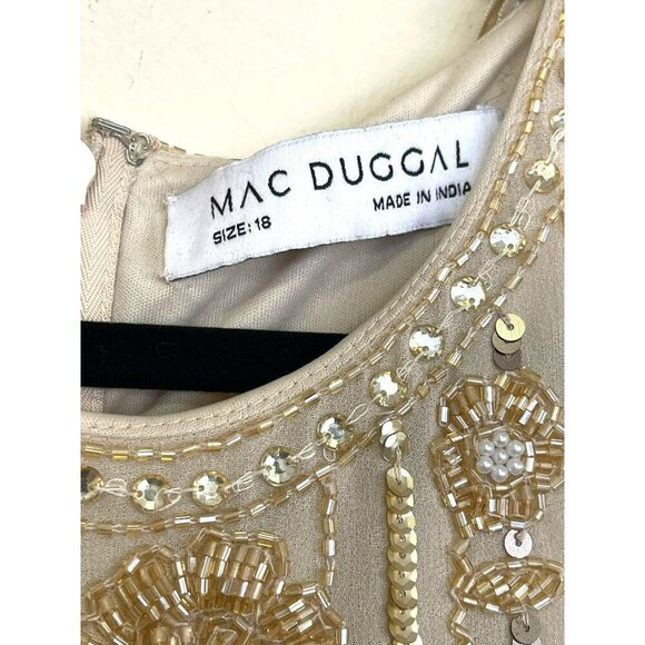 Mac Duggal Embellished Asymmetrical Long Sleeve Formal Dress Sz 18 NWT - Picture 8 of 11